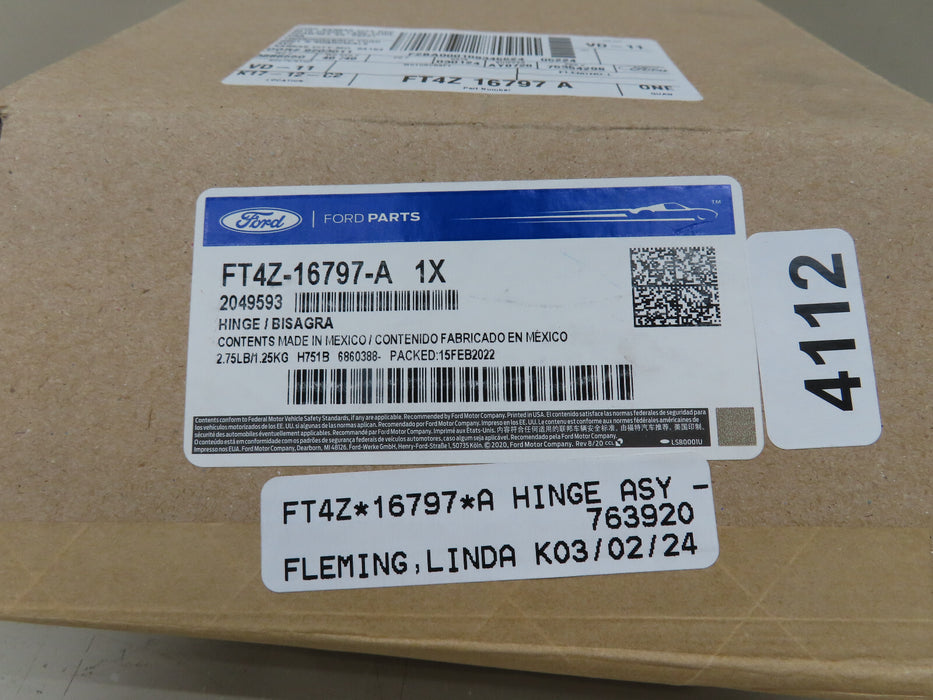 2019-2023 FORD EDGE HOOD HINGE OEM FT4Z-16797-A