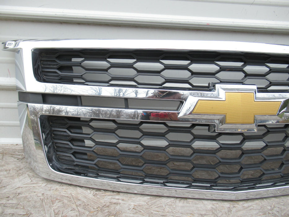 2015-2020 CHEVROLET TAHOE SUBURBAN LS FRONT BUMPER GRILLE W/ CHROME & EMBLEM OEM