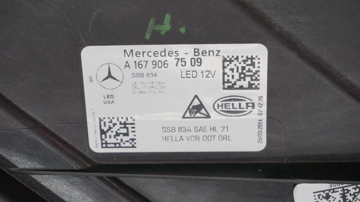 2024-2025 MERCEDES GLE CLASS W167 LEFT DRIVER SIDE HEADLIGHT OEM A1679067509