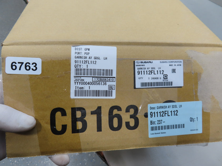 2018-2023 SUBARU CROSSTREK LEFT DRIVER SIDE ROCKER PANEL GUARD OEM 91112FL112