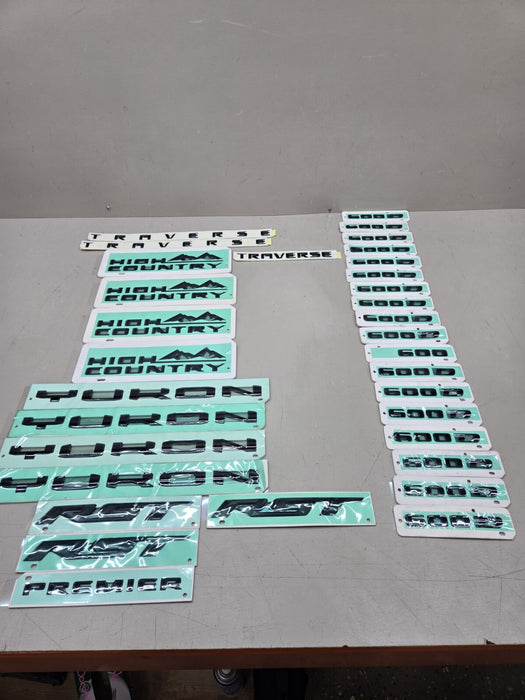 GM ORIGINAL OEM EMBLEMS MARKINGS RESELL HIGH COUNTRY SIERRA TAHOE YUKON
