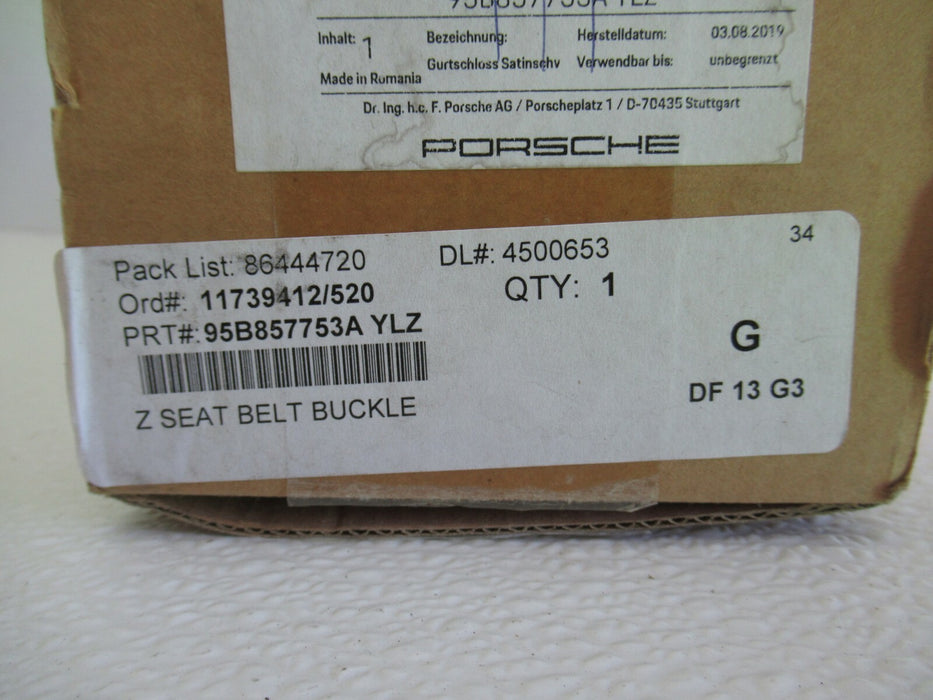 2015 - 2020 PORSCHE MACAN S REAR LEFT DRIVER SIDE SEAT BELT BUCKLE LATCH 15 OEM