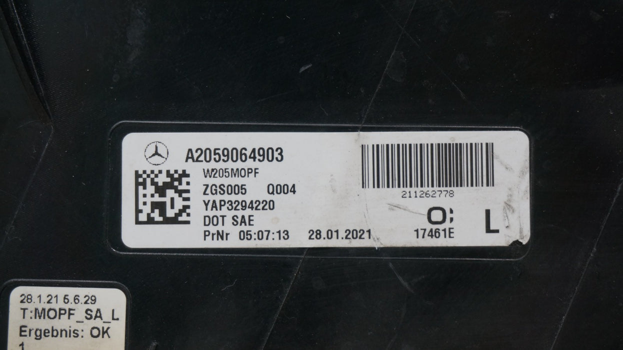 2019-2021 MERCEDES BENZ C-CLASS REAR LEFT DRIVERS SIDE TAIL LIGHT OEM