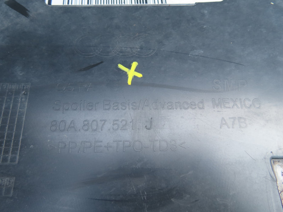2021 AUDI Q5 4DR SUV REAR BUMPER COVER W/ LOWER VALANCE PANEL OEM 80A807511