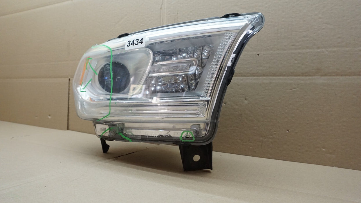2014-2020 DODGE DURANGO FRONT RIGHT PASSENGER SIDE HEADLIGHT CHROME HALOGEN OEM