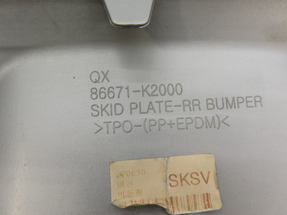 2020 2021 HYUNDAI VENUE REAR LOWER BUMPER COVER SKID PLATE OEM 86671-K2000
