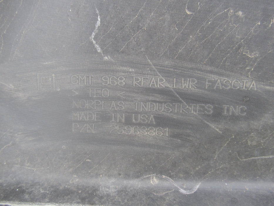 2011-2012 GMC ACADIA DENALI REAR PLASTIC BUMPER SHELL COVER FACTORY OEM