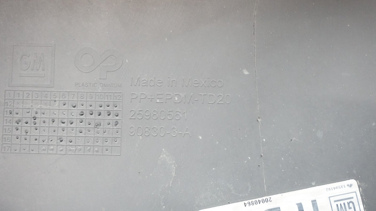 2013-2016 CHEVROLET TRAX REAR BUMPER COVER PANEL OEM 25980561