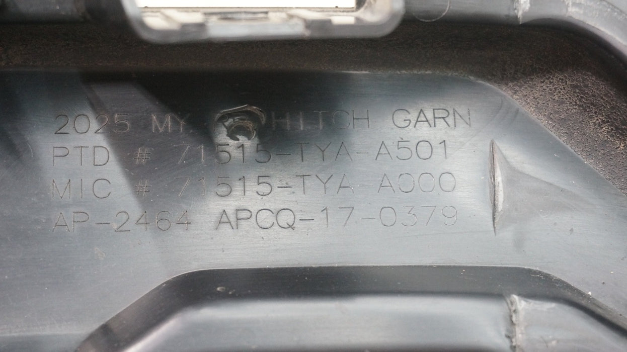 2022-2024 ACURA MDX REAR BUMPER HITCH GARNISH OEM 71515-TYA-A000