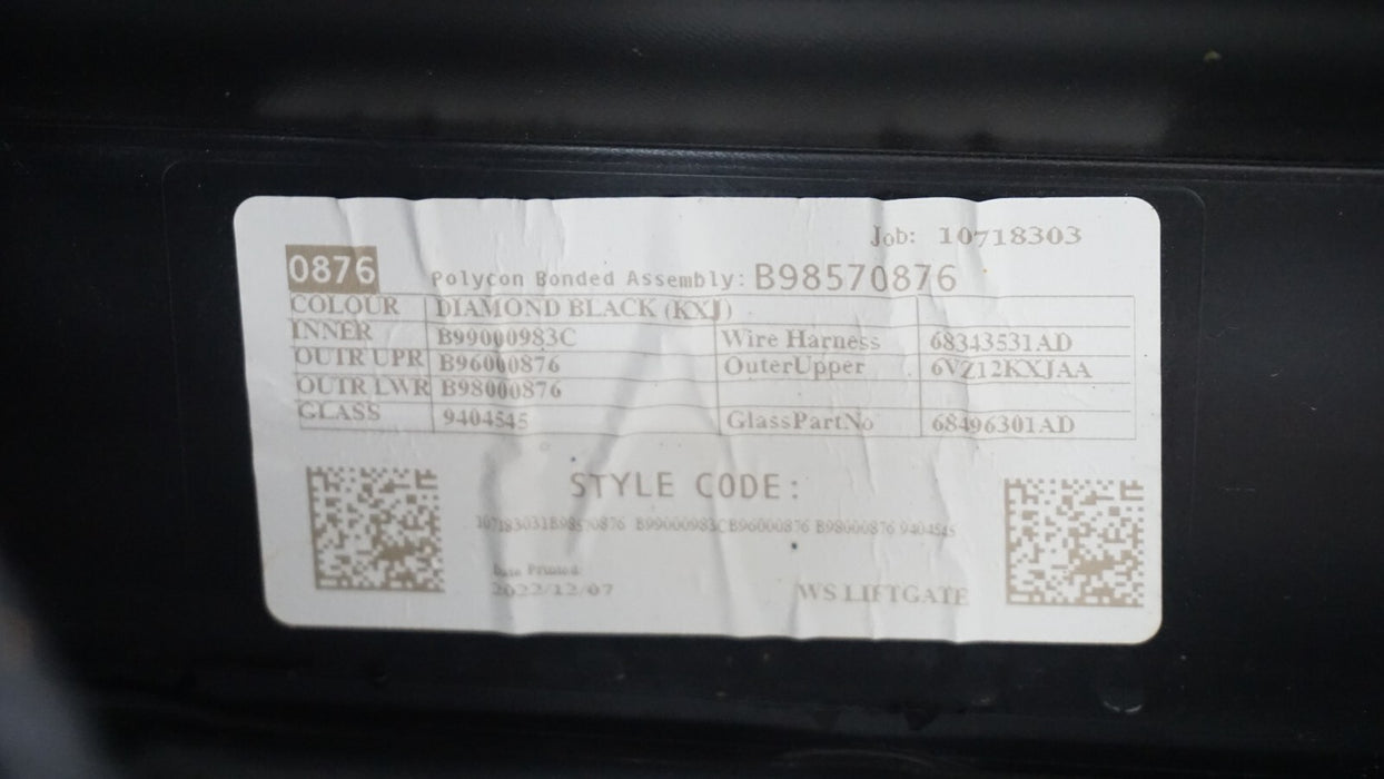 2022-2024 JEEP GRAND WAGONEER REAR TRUNK LIFT GATE HATCH SHELL OEM 22 23 24