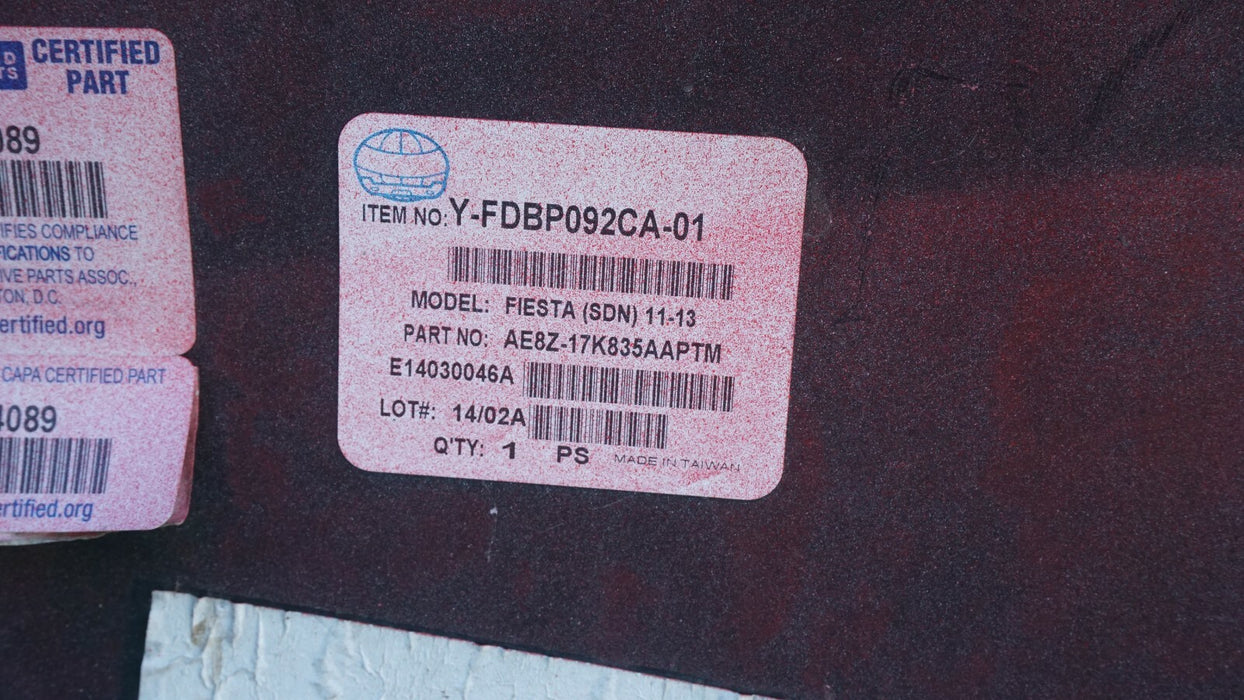 2011-2013 FORD FIESTA SEDAN REAR BUMPER COVER PANEL PLASTIC AFTERMARKET 11 12 13