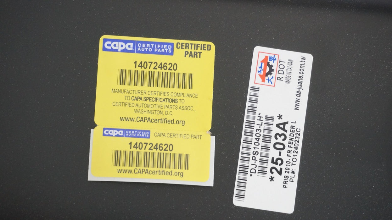 2010-2015 TOYOTA PRIUS FRONT LEFT DRIVER SIDE FENDER AFTERMARKET CAPA