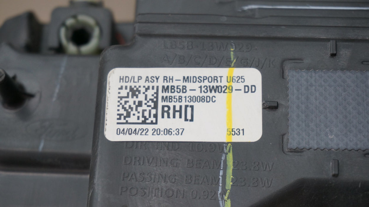 2020-2024 FORD EXPLORER FRONT RIGHT SIDE LED HEADLIGHT OEM MB5B-13W029-DD