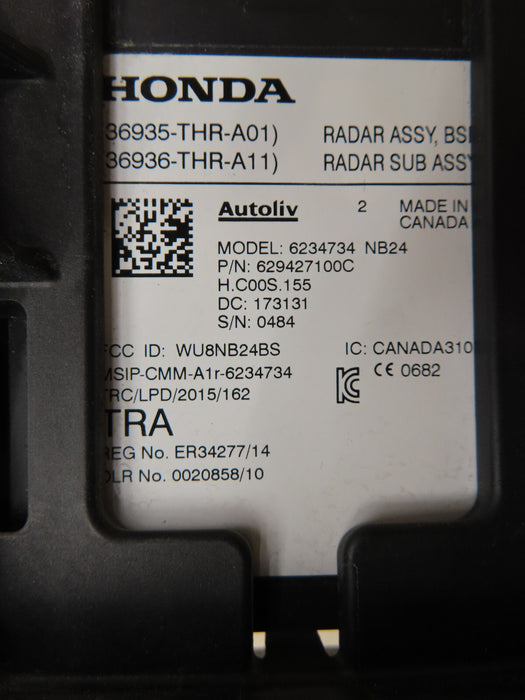 2018-2019 HONDA ODYSSEY RADAR ASSEMBLY MODULE OEM 629427100C