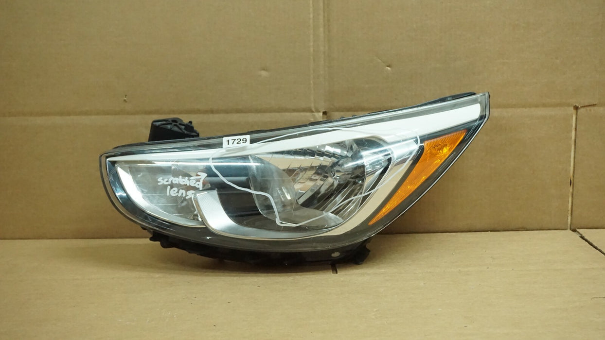 2015-2017 HYUNDAI ACCENT FRONT LEFT DRIVER SIDE HEADLIGHT HEADLAMP OEM 15 16 17