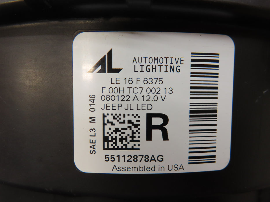 2018-2023 JEEP WRANGLER JL FRONT RIGHT PASSSENGER HEADLIGHT LED OEM PARTS ONLY