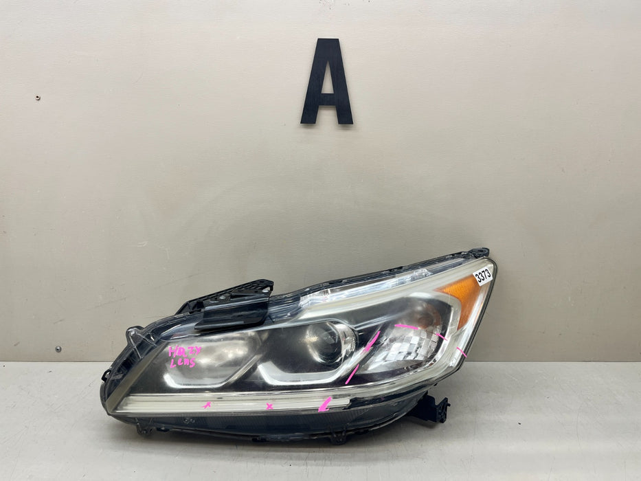 2016-2017 HONDA ACCORD SEDAN HALOGEN LEFT DRIVER HEADLIGHT OEM
