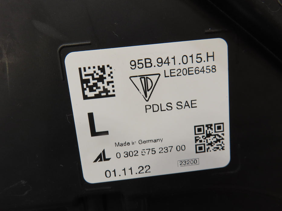 2019-2022 PORSCHE MACAN FRONT LEFT DRIVER SIDE BLACK FULL LED HEADLIGHT OEM