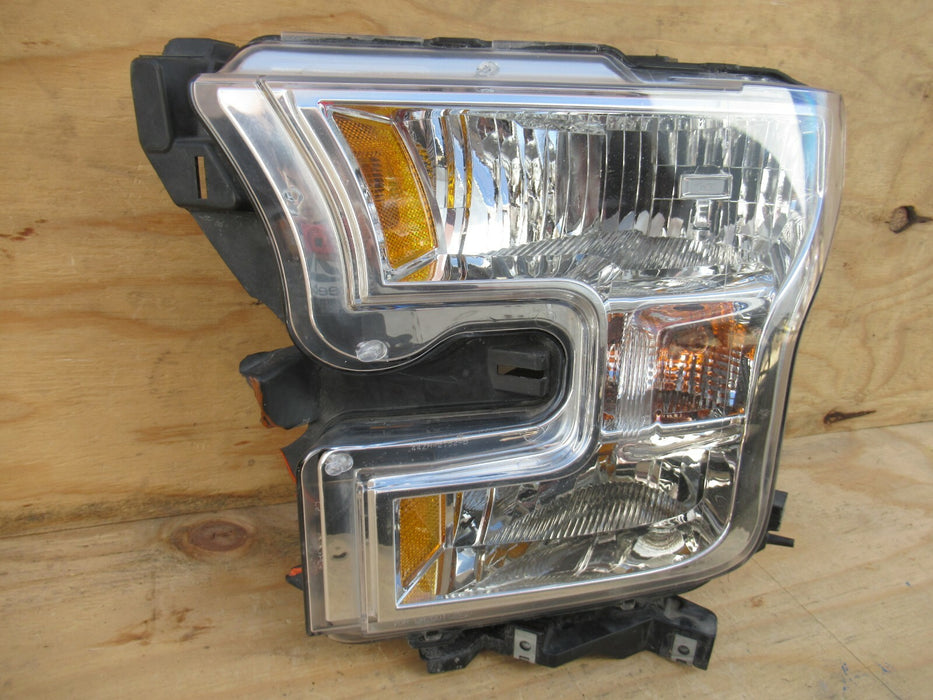 2015-2017 FORD F-150 FRONT LEFT DRIVER SIDE HEADLIGHT HEADLAMP LENS HALOGEN OEM