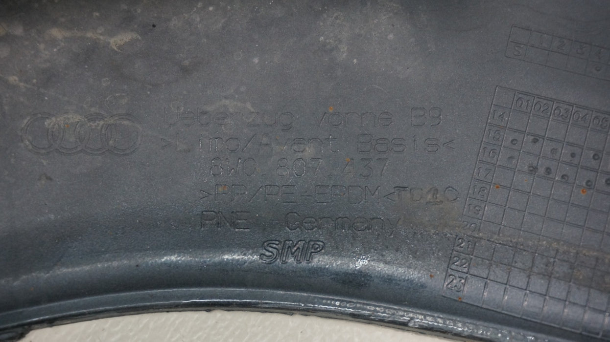 2017-2019 AUDI A4 BASIS FRONT BUMPER COVER PANEL OEM 8W0807437