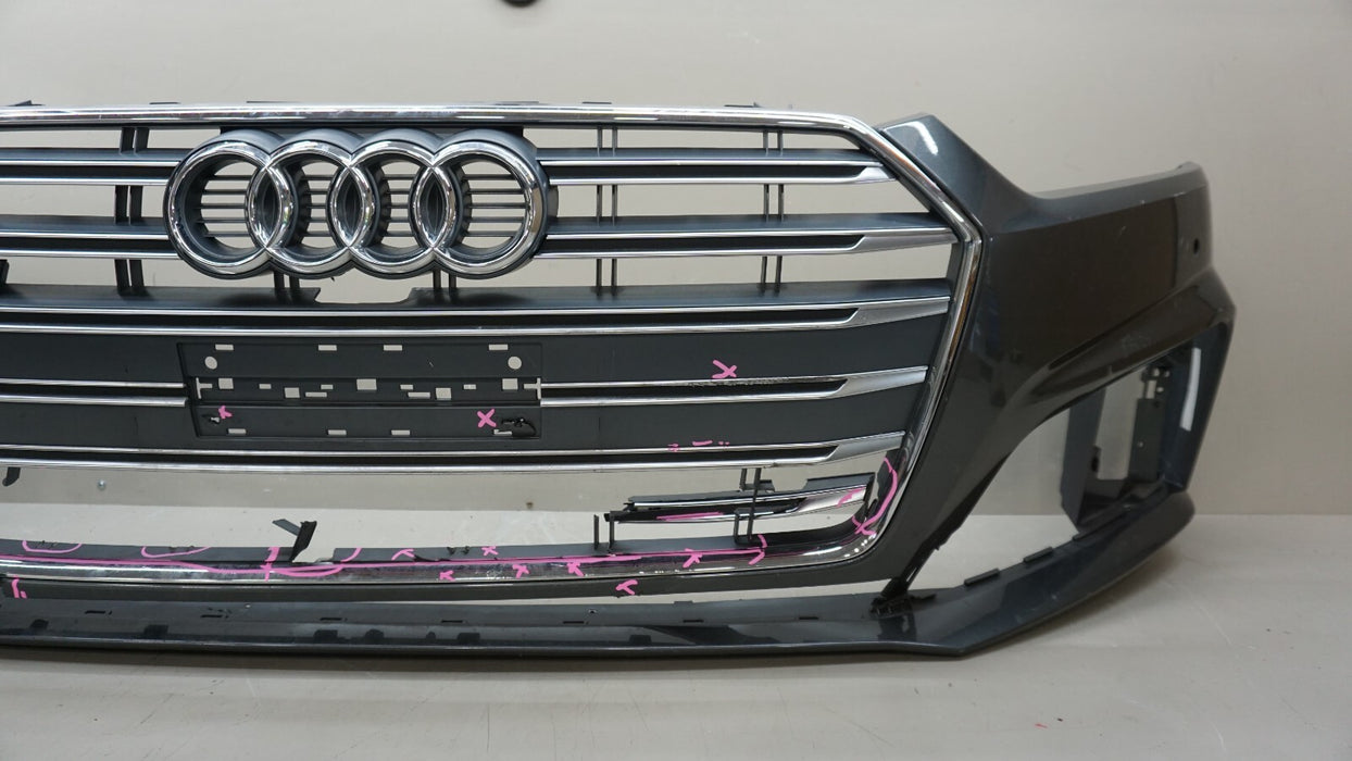 2018-2019 AUDI S5 B9 FRONT BUMPER COVER PANEL W/ GRILLE EMBLEM OEM 8W6807437
