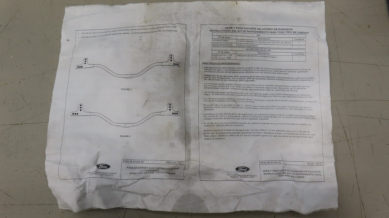 FORD F-SERIES FRONT RADIATOR SUPPORT BAR OEM