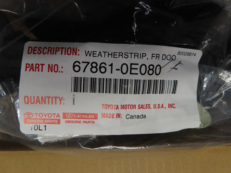 2016-2022 LEXUS RX350 FRONT DOOR SEAL RUBBER WEATHERSTRIP STRIP OEM 67861-0E080
