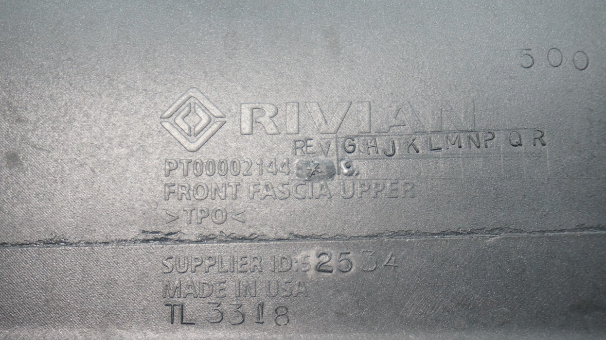 2021-2024 RIVIAN R1T R1S FRONT UPPER BUMPER COVER PANEL OEM PT00002144