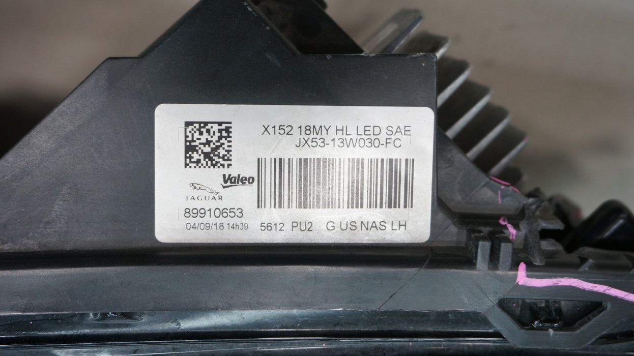 2018-2020 JAGUAR F-TYPE FRONT LEFT DRIVER SIDE LED HEADLIGHT OEM JX53-13W030-FC