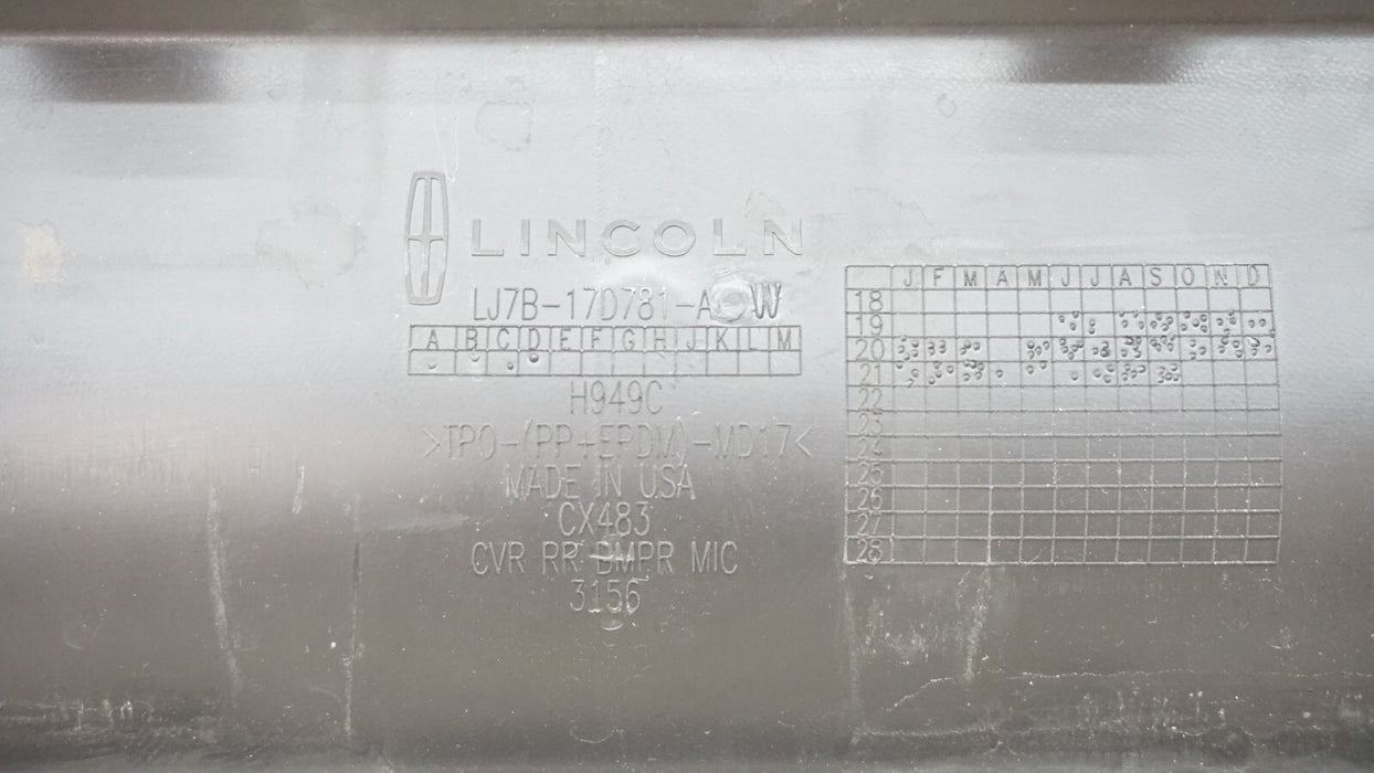 2020-2023 LINCOLN CORSAIR REAR LOWER BUMPER COVER LJ7B-17D781-AW OEM