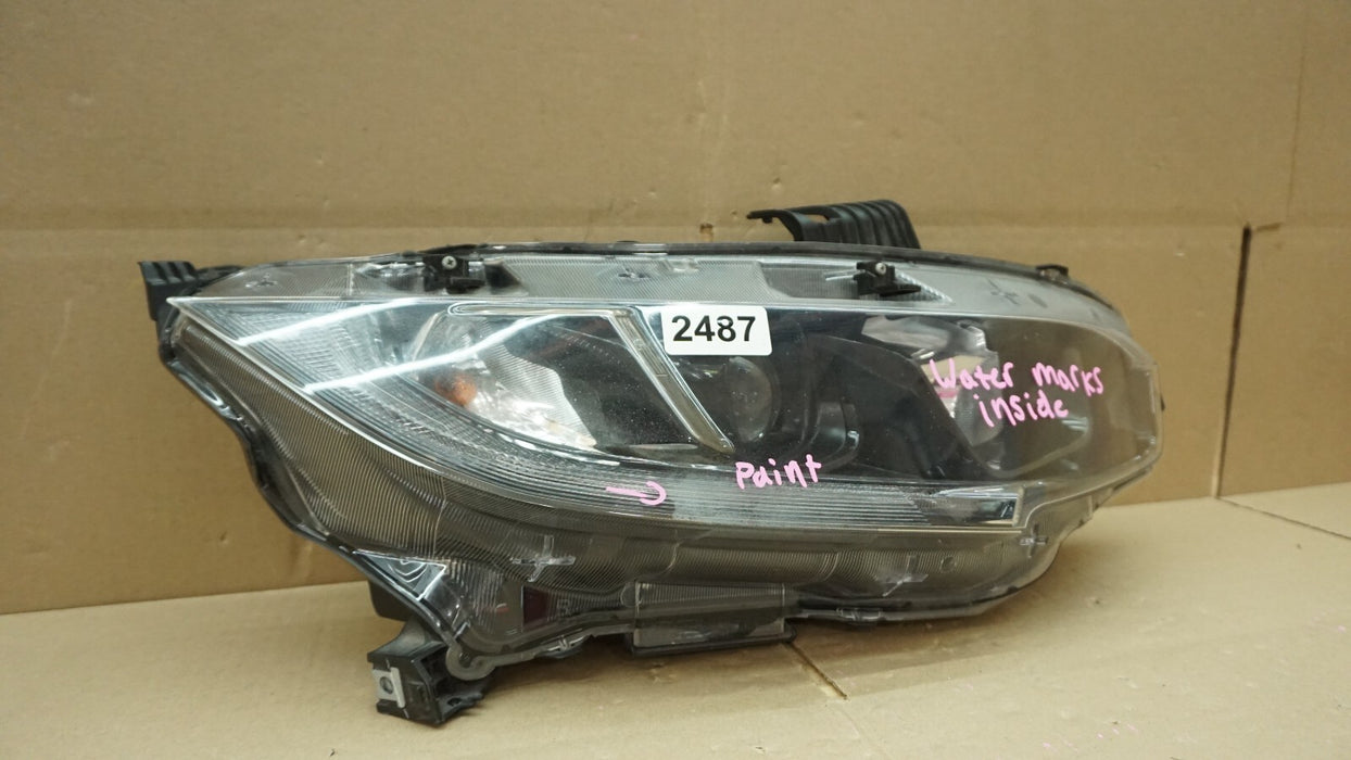 2016-2021 HONDA CIVIC FRONT RIGHT PASSENGER SIDE HEADLIGHT HALOGEN OEM