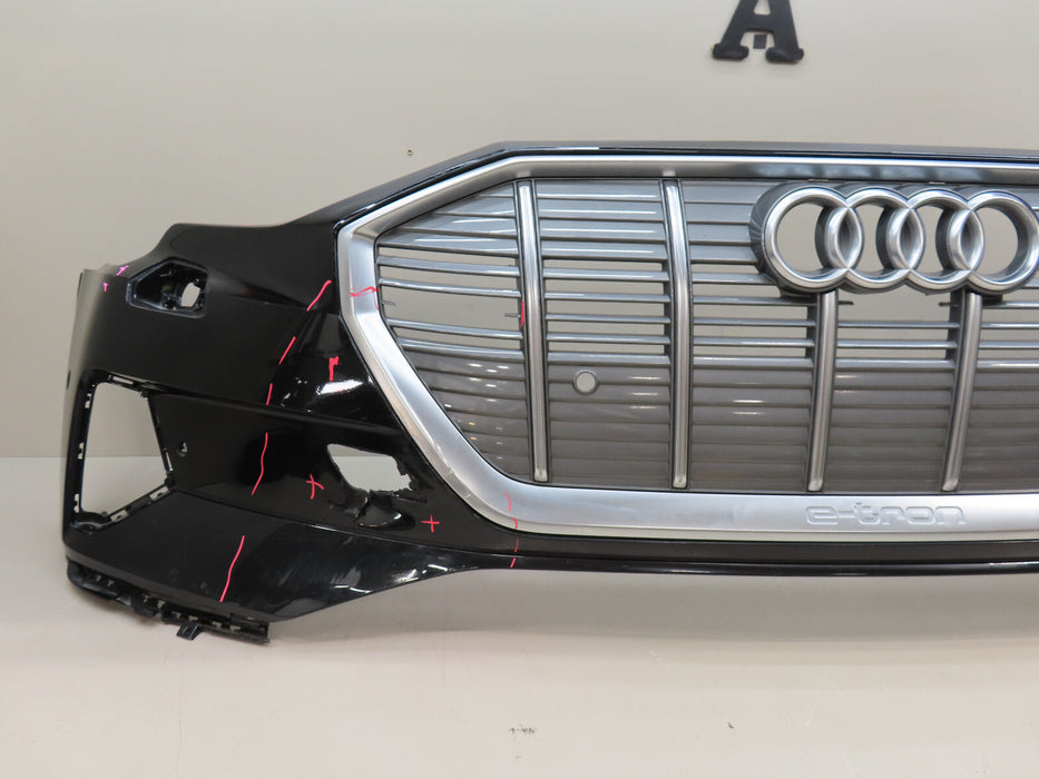 2019-2021 AUDI E-TRON FRONT BUMPER COVER W/GRILLE OEM 4KE807437