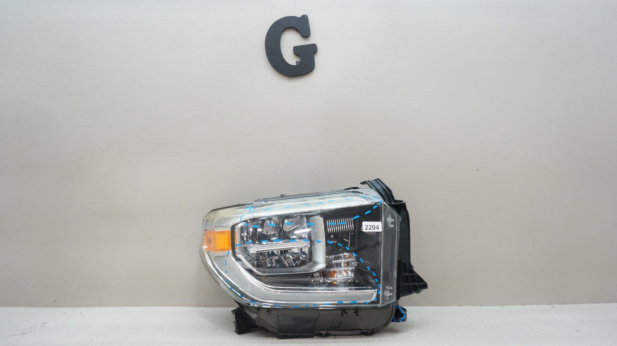 2018-2021 TOYOTA TUNDRA FRONT RIGHT PASSENGER SIDE LED HEADLIGHT OEM