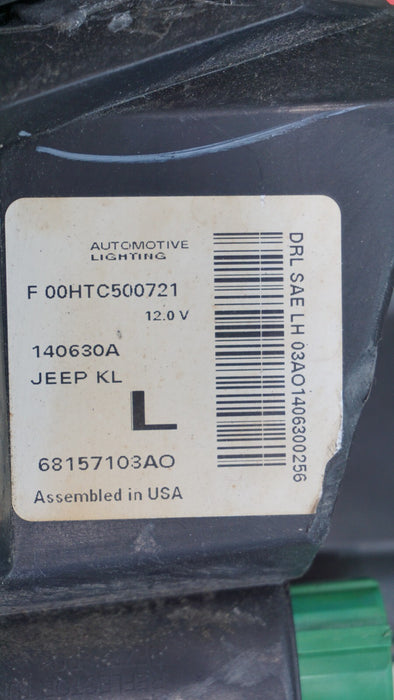 2014-2018 JEEP CHEROKEE FRONT LEFT DRL DAYTIME RUNNING LIGHT LAMP OEM 68157103AO