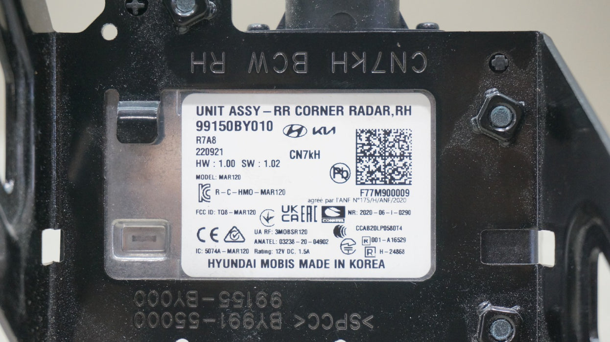 2021-2022 HYUNDAI ELANTRA REAR RIGHT CORNER RADAR SENSOR OEM 99150BY010