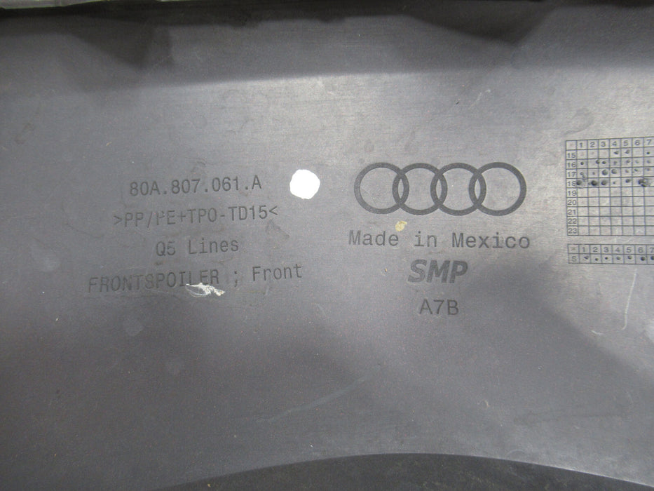 2018-2020 AUDI Q5 FRONT LOWER VALANCE BUMPER COVER OEM P# 80A.807.061.A
