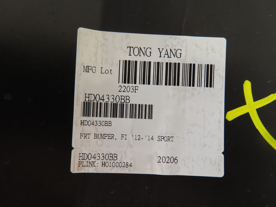 2012-2014 HONDA FIT SPORT FRONT BUMPER COVER TONG YANG AFTERMARKET HO1000284