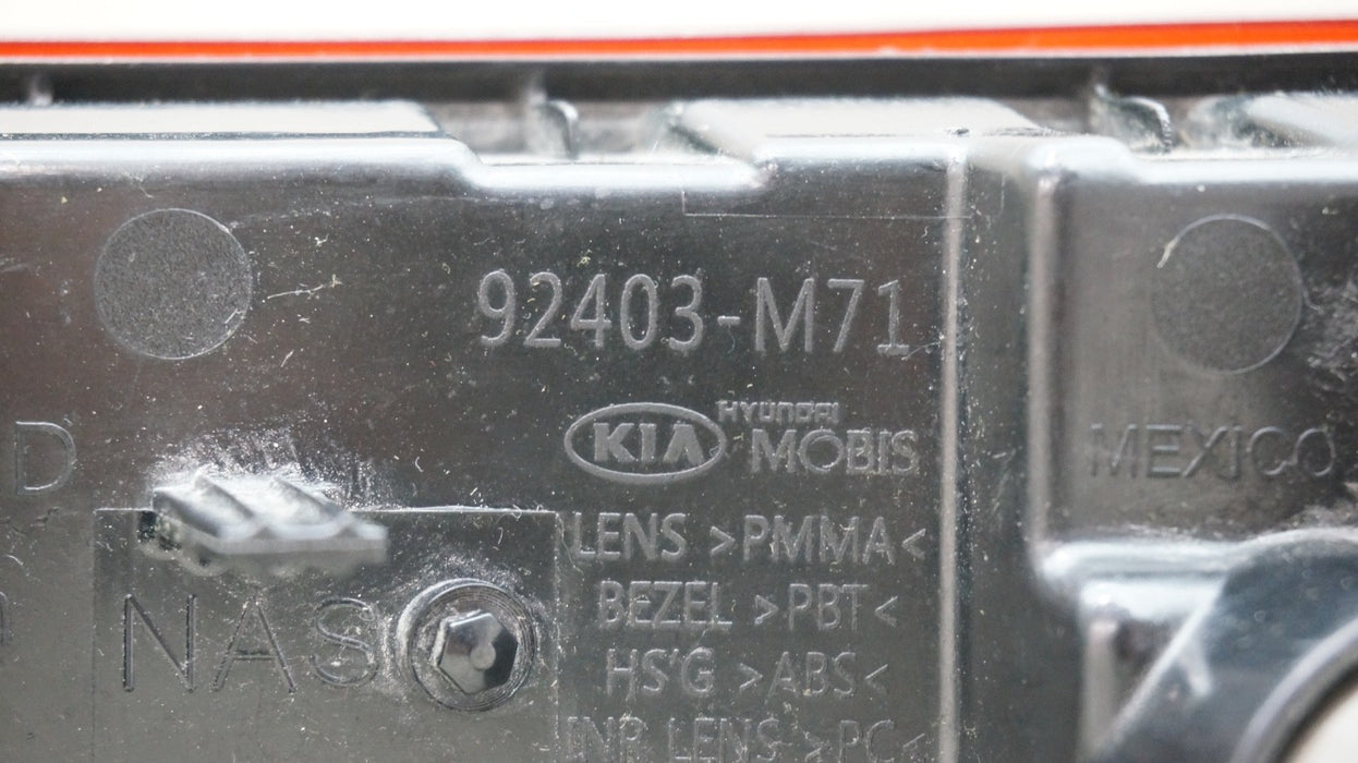 2019-2024 KIA FORTE REAR LEFT DRIVER  SIDE INNER TAIL LIGHT OEM 92404-M71