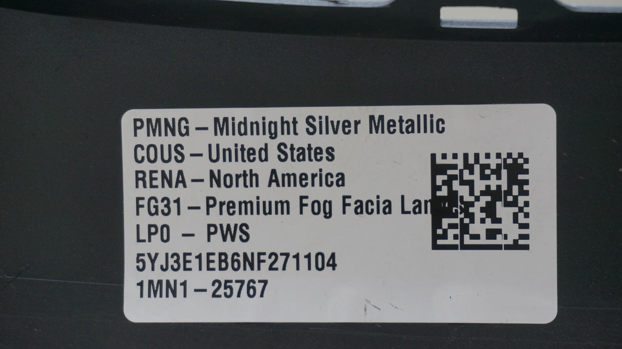 2017-2023 TESLA MODEL 3 FRONT BUMPER COVER PANEL OEM