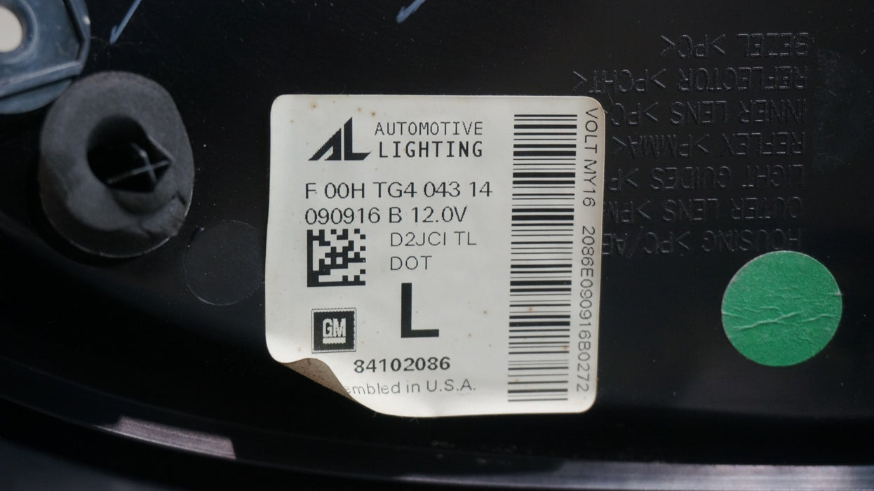 2016-2019 CHEVROLET VOLT REAR LEFT DRIVERS SIDE TAIL LIGHT OEM