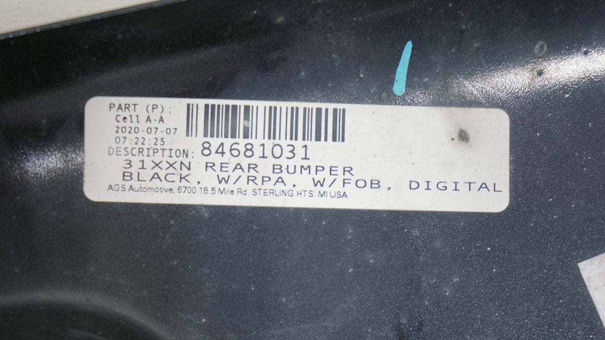 2015-2018 CHEVROLET COLORADO REAR METAL BUMPER COVER W/SENSORS OEM 15 16 17 18