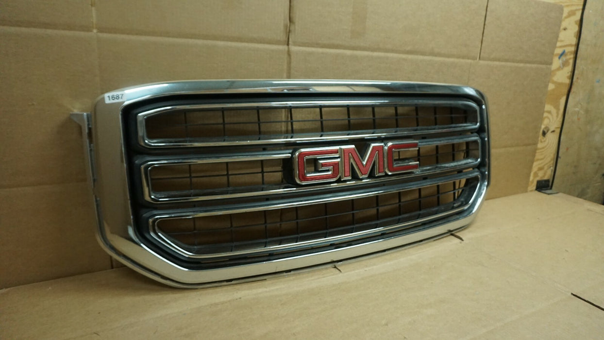 2015-2020 GMC YUKON FRONT GRILL GRILLE CHROME MOLDING WITH EMBLEM 16-003B OEM