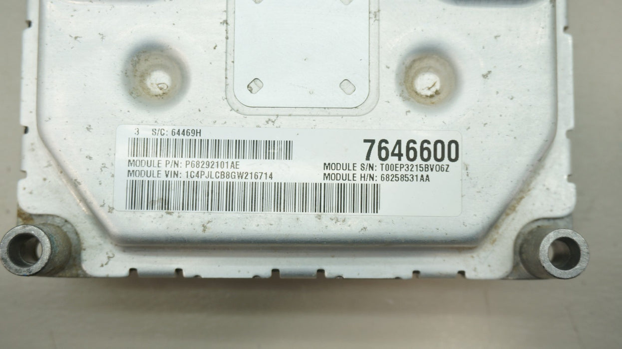 2016-2017 JEEP CHEROKEE ENGINE CONTROL MODULE ECM P68292101AE OEM