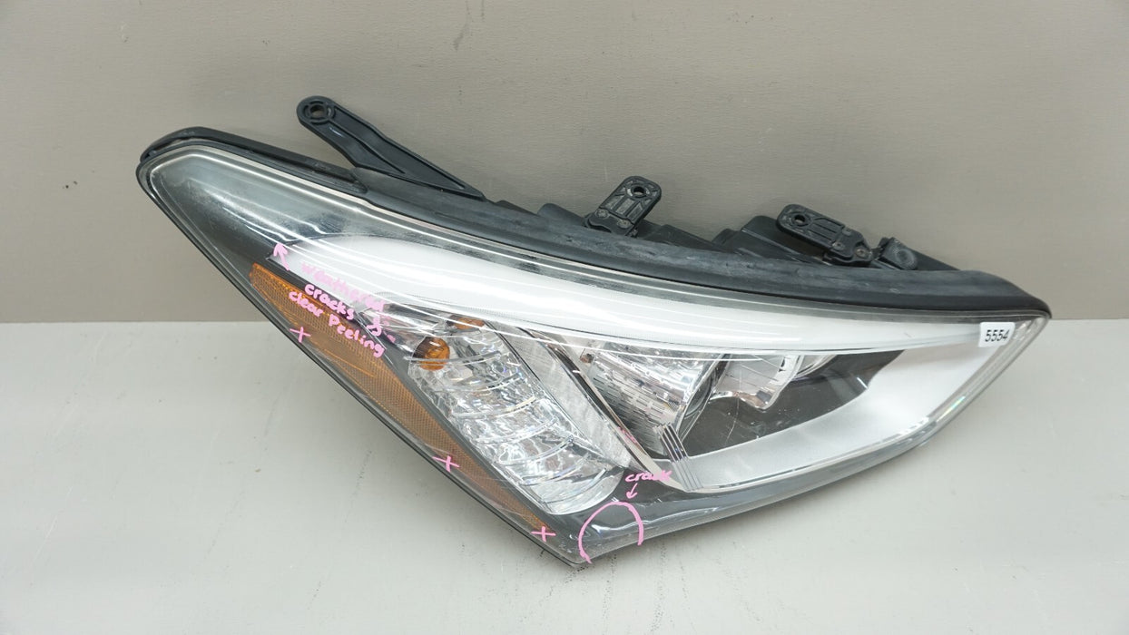 2013-2016 HYUNDAI SANTA FE FRONT PASSENGER SIDE HEADLIGHT HALOGEN OEM 14 15