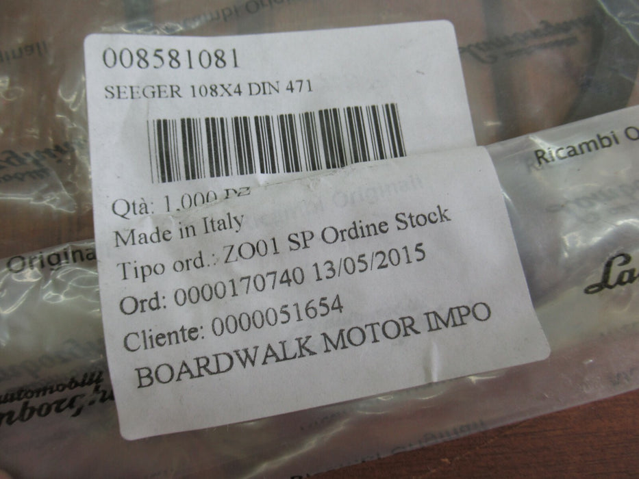 1993-1998 LAMBORGIHI DIABLO 5.7L RETAINER RING & SPACER SEAL SET OF 2 OEM