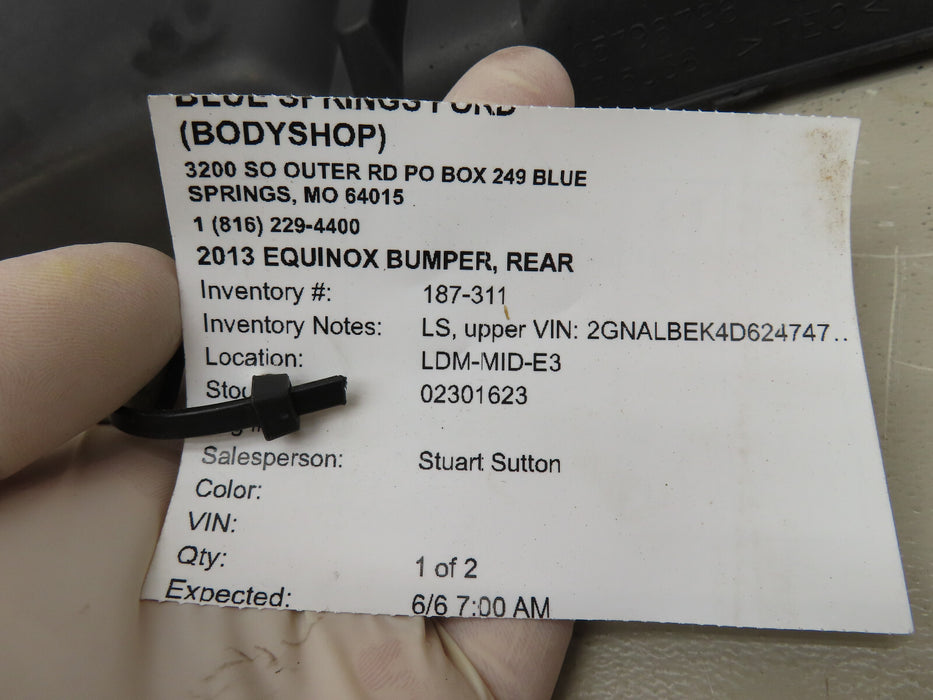 2010-2015 CHEVROLET EQUINOX REAR LOWER BUMPER VALANCE COVER OEM