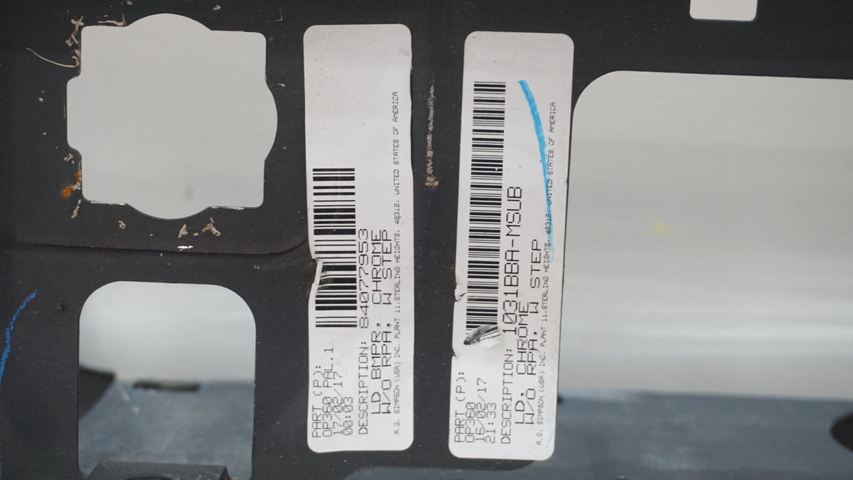 2014-2018 CHEVROLET SILVERADO SIERRA 1500 REAR METAL BUMPER COVER OEM
