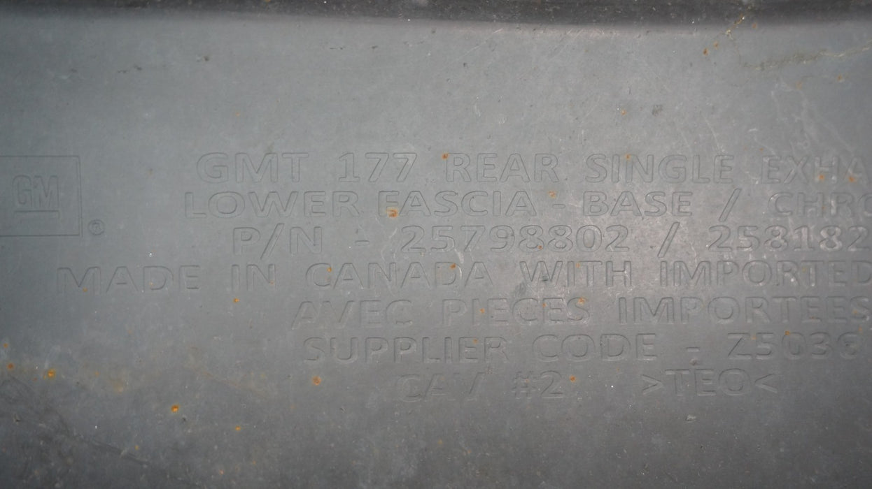 2010-2015 GMC TERRAIN REAR LOWER BUMPER VALANCE PANEL 25798802 OEM