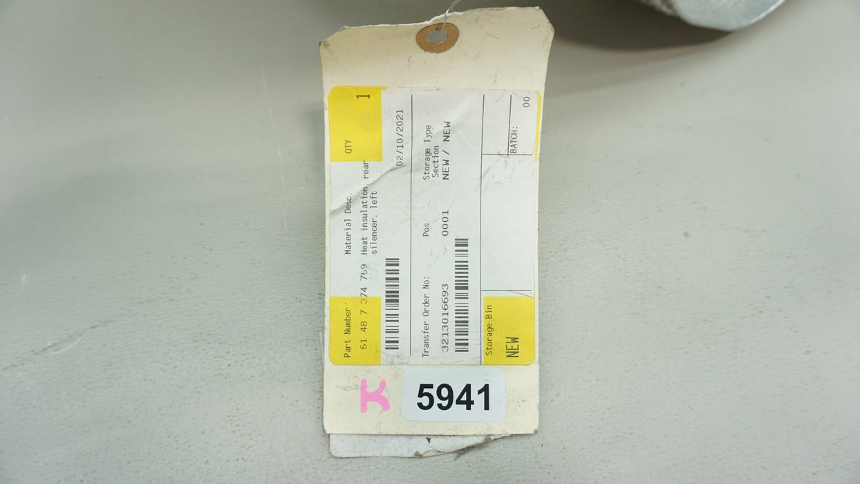2020-2023 BMW 840I M8 M850I REAR LEFT SILENCER HEAT INSULATION OEM 51487374759
