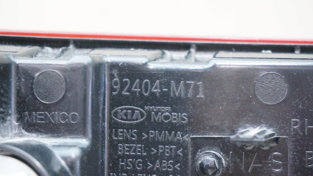 2019-2024 KIA FORTE REAR RIGHT PASSENGER SIDE INNER TAIL LIGHT OEM 92404-M71